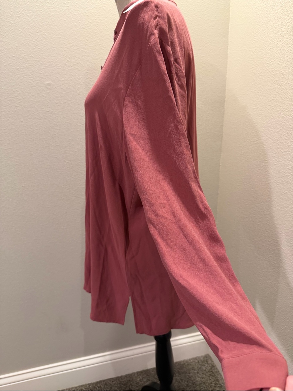 NWT Eileen Fisher Dusty Rose Button-Down Tunic Shirt Sz. M - Picture 2 of 6